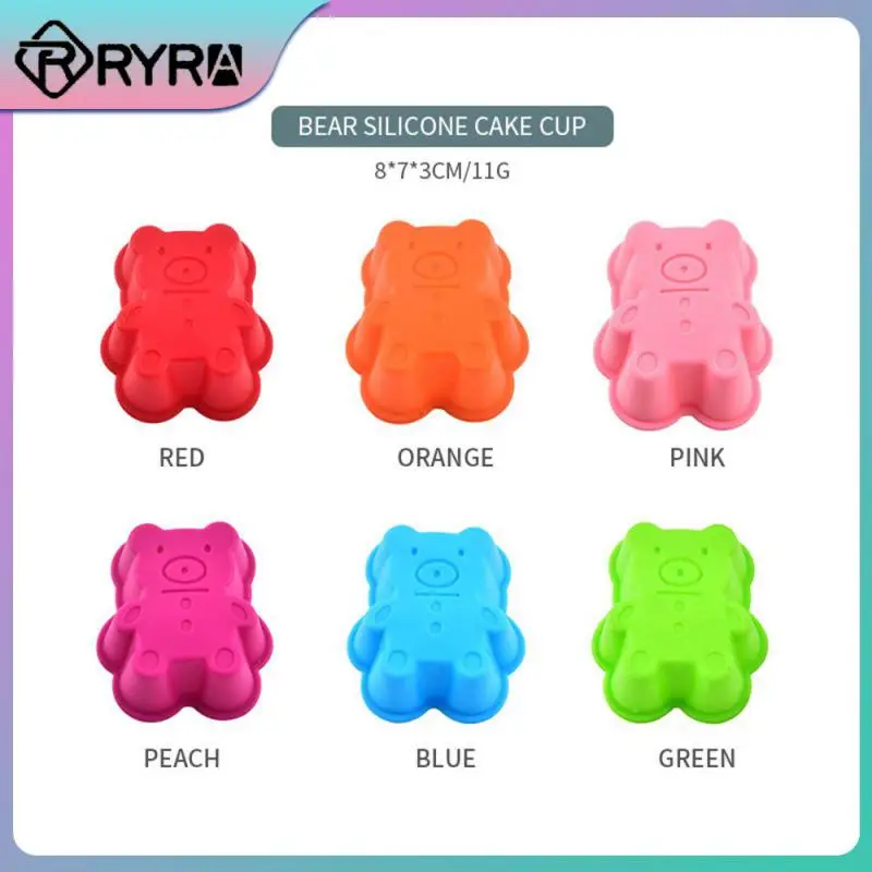 

Bear Shaped Food Grade Baking Tools Anti-stick Silicone Cake Cup Pudding Mold Marfen Cup Kitchen Accessories