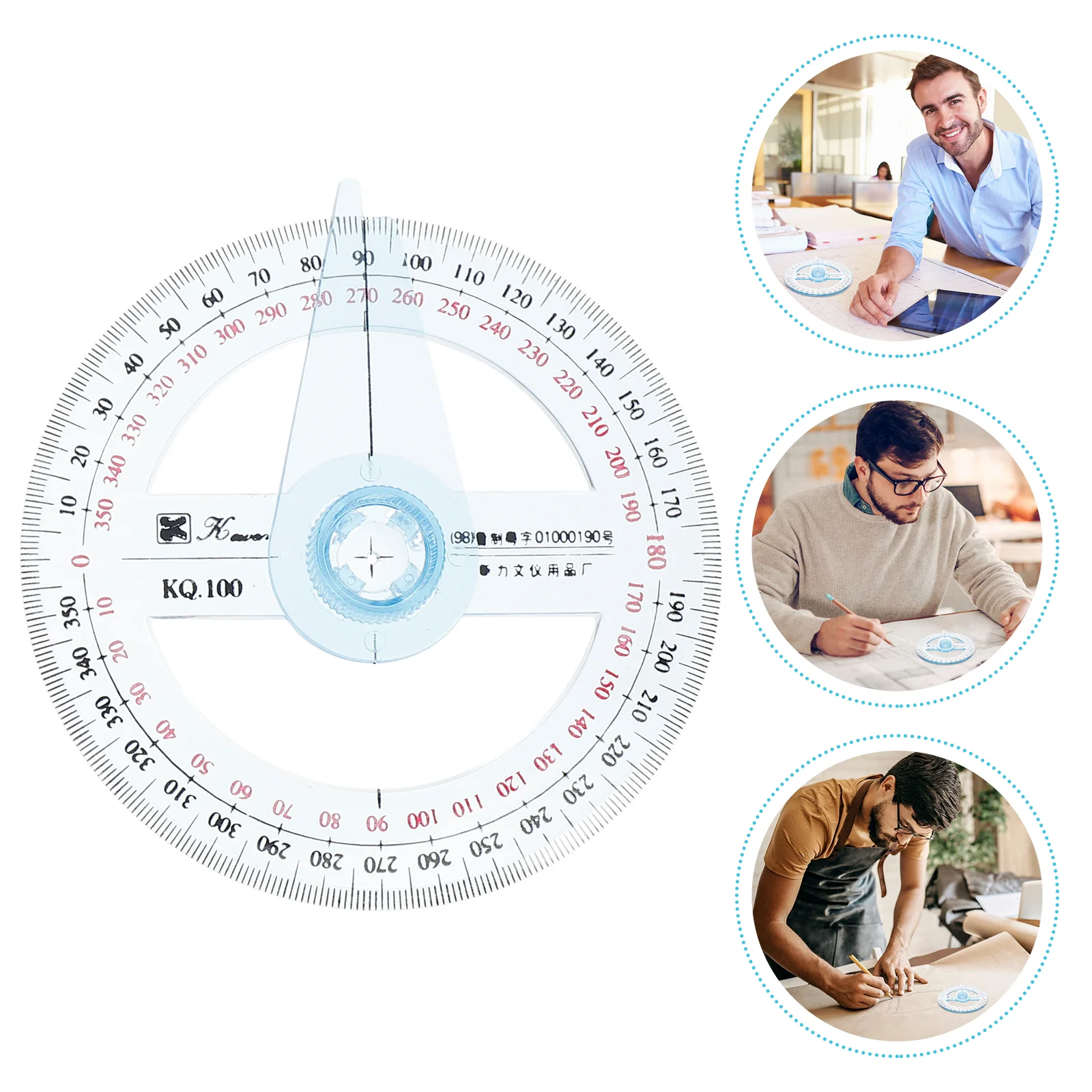 

Protractor Circle Ruler Protractors 360 Angle Degree Swing Arm Tool Finder Set Rotating Plasticmeasuring Geometry Math Miter