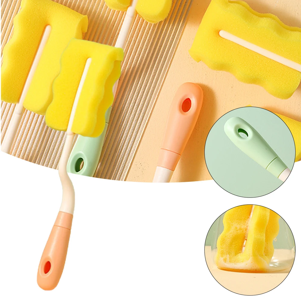 

Soft Sponge Cup Brush with Long Handle Reusable Baby Bottle Cleaning Brush for Home Kitchen Water Bottle Cleaning Tool Hotsale