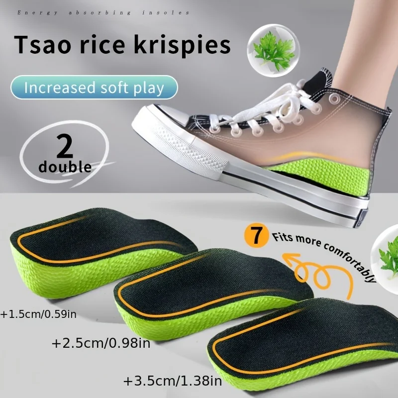 Orthopedic Height Increase Insoles for Men Women Shoes Flat Feet Arch Support  Insoles Sneakers Heel Lift Memory Foam Shoe Pads