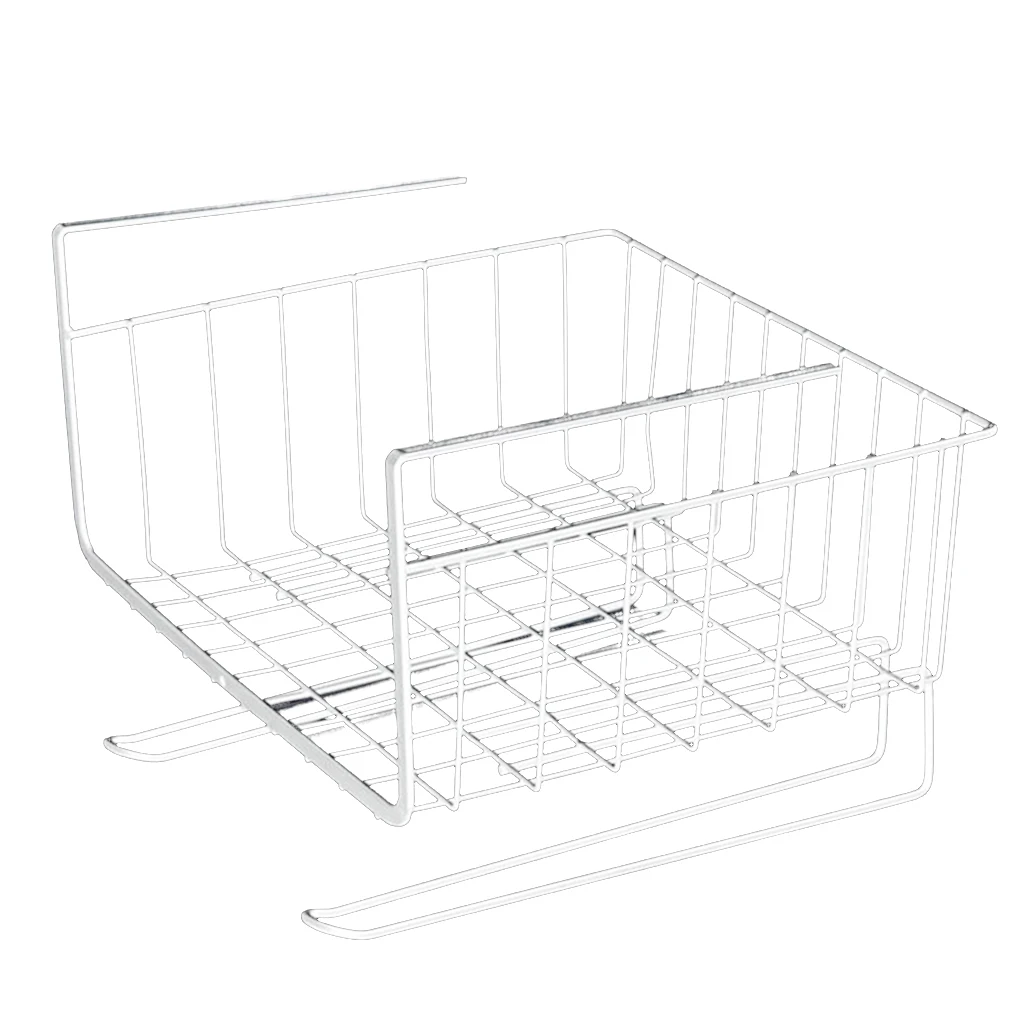 Storage Shelf Under Cabinet Metal Wire Basket Organizer Fit Dual Hooks for Kitchen Pantry Desk Bookshelf