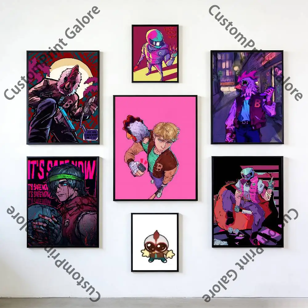 Фото Постер-наклейка в модном стиле INS с изображением Jacket H-Hotline M-Miami, модный эстетический художественный принт для украшения стен дома и общежития №2