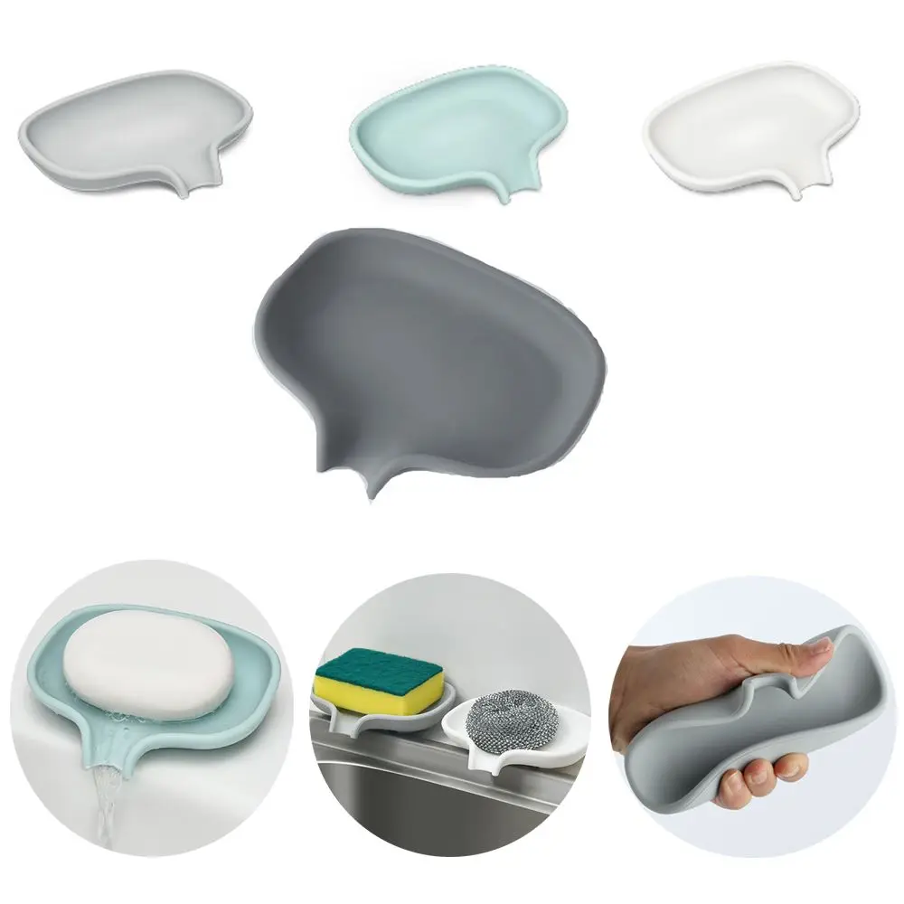 

Многофункциональная силиконовая Коробка для мыла и мыла с держателем для мыла, губчатая тарелка для хранения, нескользящая тарелка для ван...