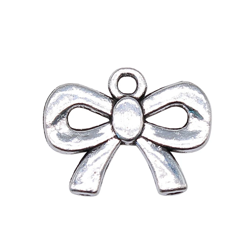 

RAINXTAR Fashion 25pcs Alloy Antique Silver Color Bowknot Charms 15*19mm AAC184