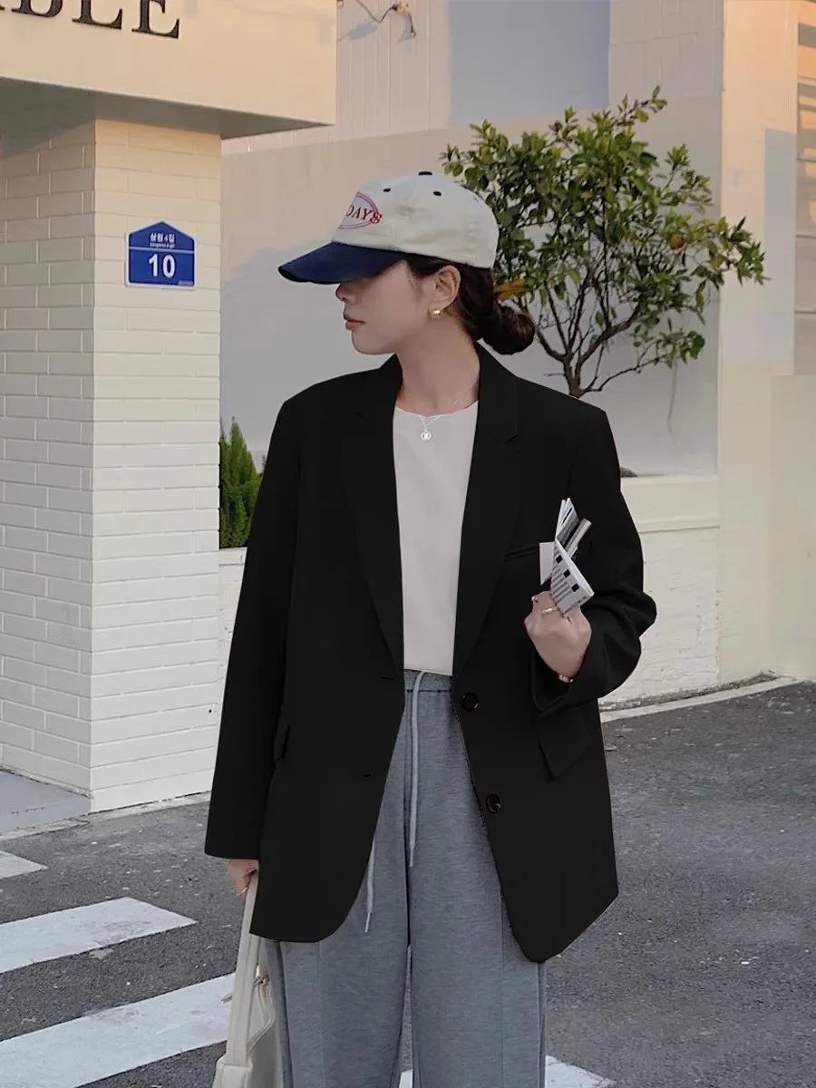 Классический женский пиджак в Корейском стиле свободная верхняя одежда модный