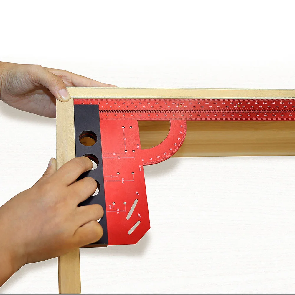 

Woodworking Scribe 300mm T-type Square Ruler Hole Scribing Ruler Drawing Mark Line Gauge Measuring Carpenter Locator Tools
