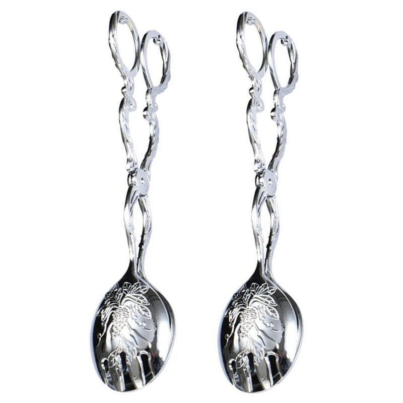 

2X Buffet Tongs Food Serving Tongs Salad Tongs Cake Tongs Bread Tongs Kitchen Food Tongs