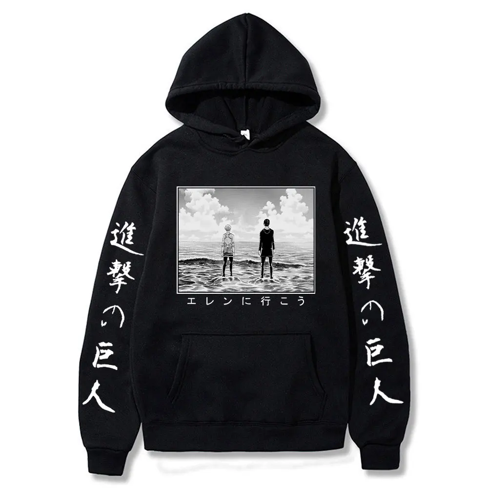 

Japanese Anime Attack on Titan Hoodie Autumn Winter Casual Warm Hoodies Eren Yeager Men Hooded Sweatshirt Hip Hop Hoody Male