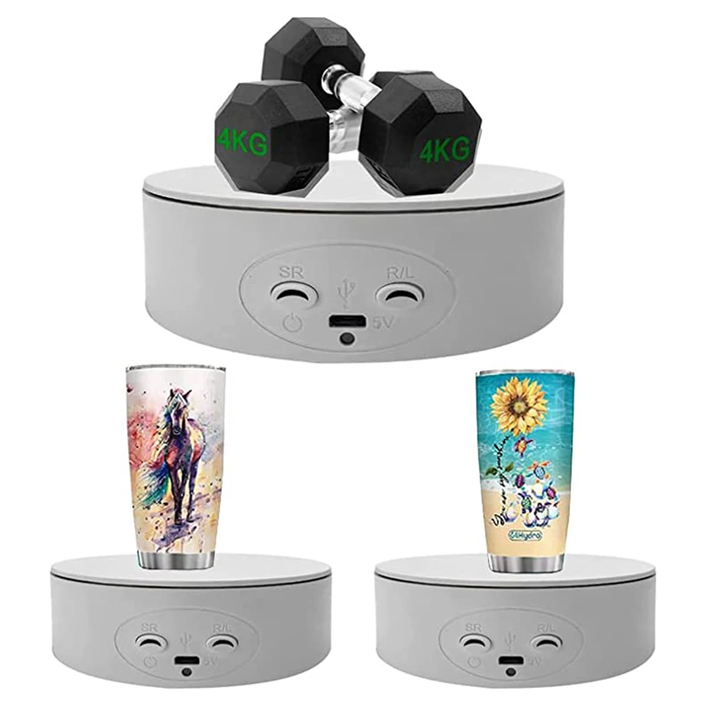 

5.2" Smart Rotating Display Stand 360 Degree Turntable Jewelry Holder USB Swivel Base Bracket for Photography Video Shooting