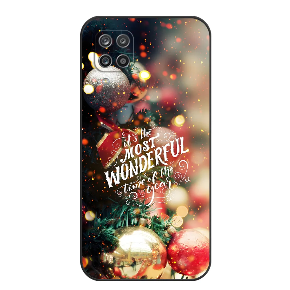 Черный чехол из ТПУ для Samsung Galaxy M53 M13 M62 A12 A22 A22S A32 A42 A52 A52S A72 4g 5g A20S Рождественский