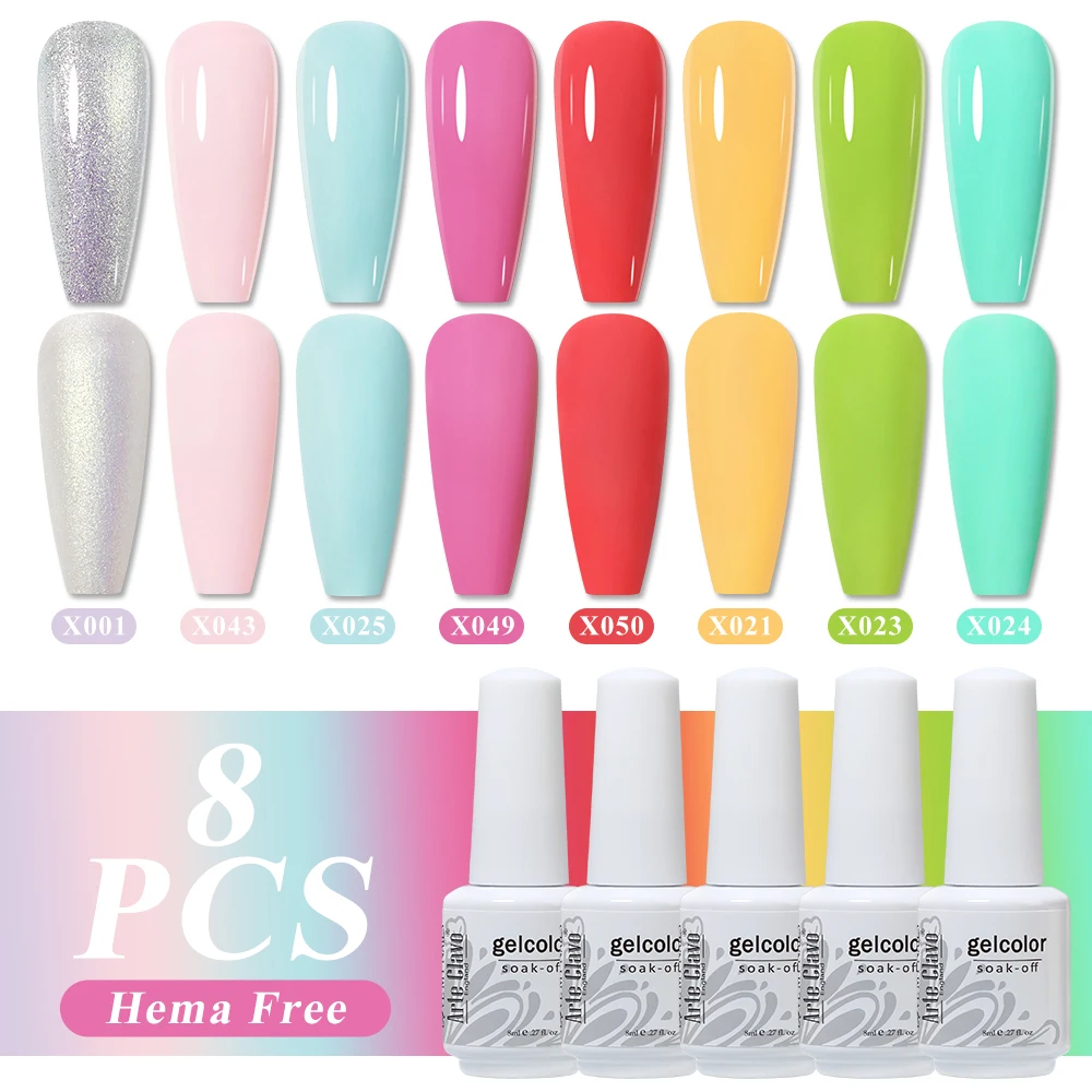 Arte Clavo Nails Supplies Salon Hema Free Гель-лак Коллекционный набор 8 мл УФ-гель Цвета Набор