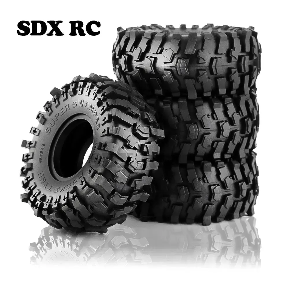 Дешево 4 шт. 118*45 мм 1,9 дюйма резиновые шины для колес 1:10 RC Rock Crawler Axial SCX10 SCX10 II 90046 AXI03007 TRX-4 RBX10