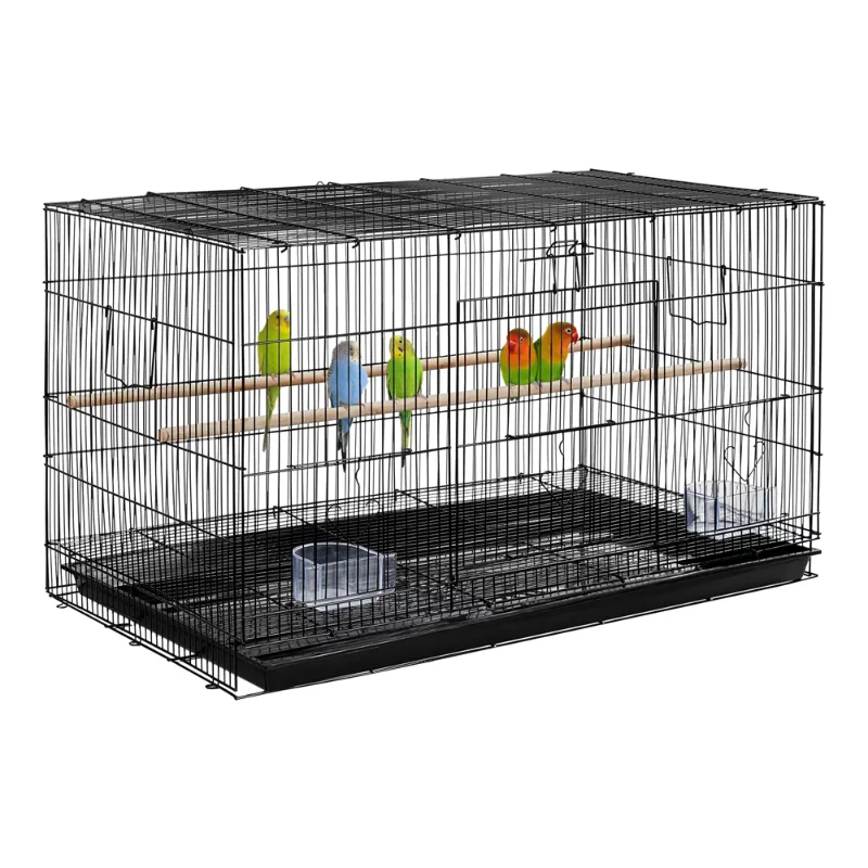 

BOUSSAC 30" Bird Cage with Slide-Out Tray and Wood Perches, Parrot Cage,bird Cage Accessories,cage Decoration,Bird Nest