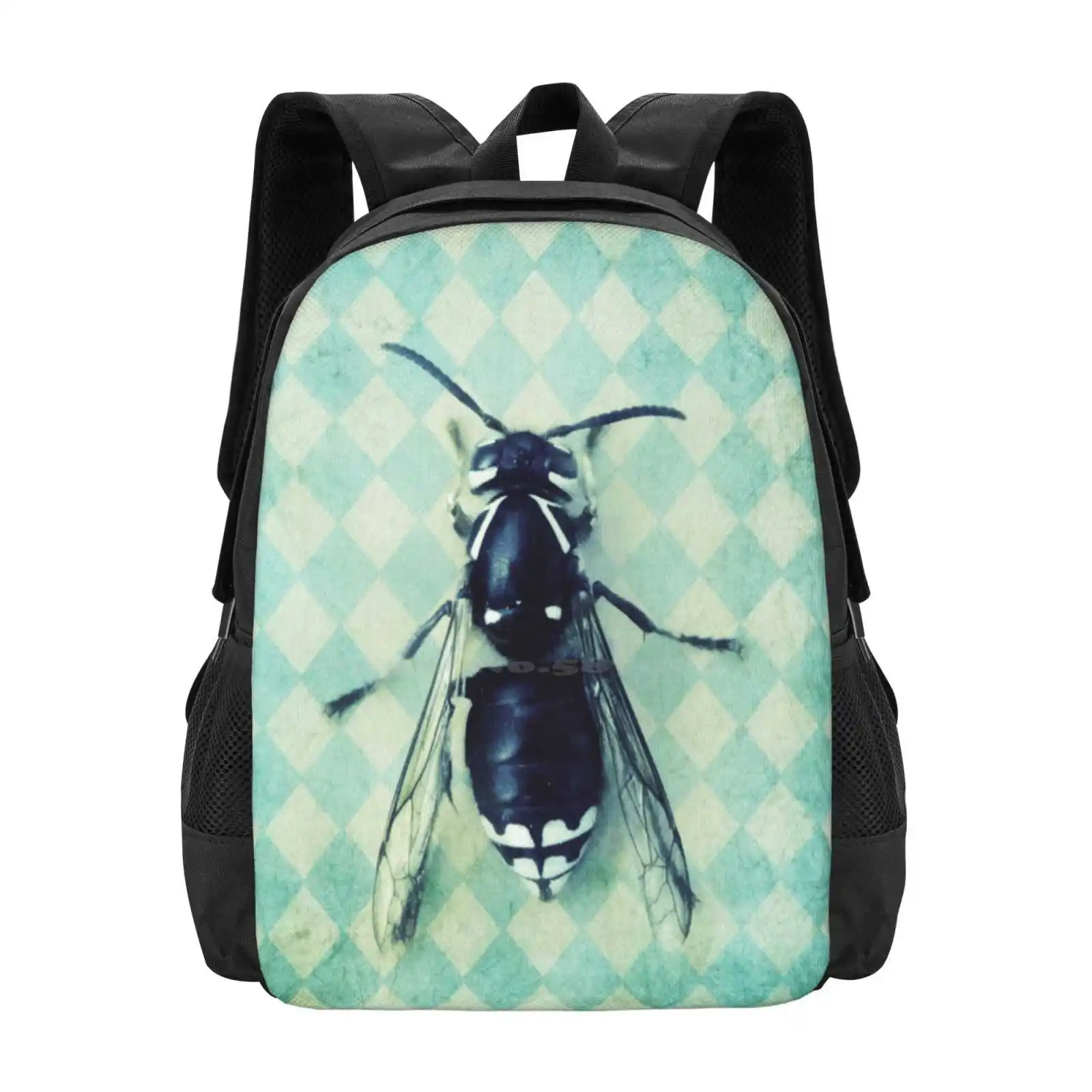 

Рюкзак Hornet для студентов, школьная дорожная сумка для ноутбука, с насекомыми, призкой, влажной сеткой, синей горной, животной, природой