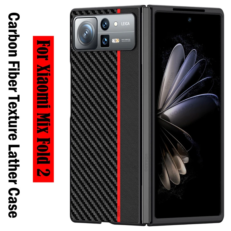

Carbon Fiber Texture Leather Cover for Xiaomi Mix Fold 2 Case for Xiaomi Mix Fold 2 Case Mix Fold2 Full Protective Funda Capa
