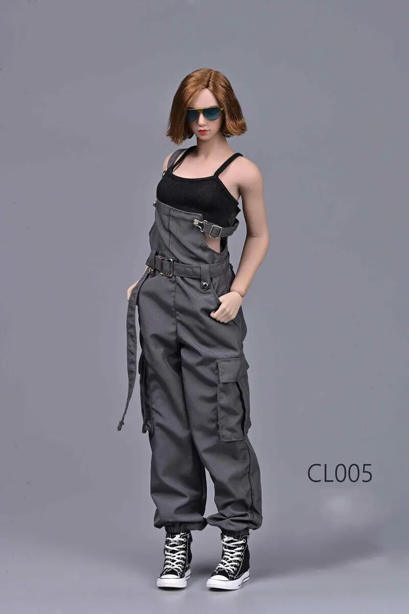 

CHILI TOYS 1/6 Scale Female Sodier Grey Overalls Vest Model for 12'' Figure