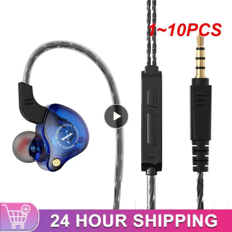 

1 ~ 10 шт. спортивные наушники HiFi с микрофоном, проводные наушники-вкладыши с басами, гарнитура с шумоподавлением для игр, бега, наушники