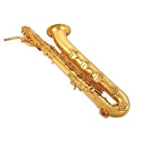 wholesale professional musical instrument yellow brass made gold lacquer baritone saxophone low a oem