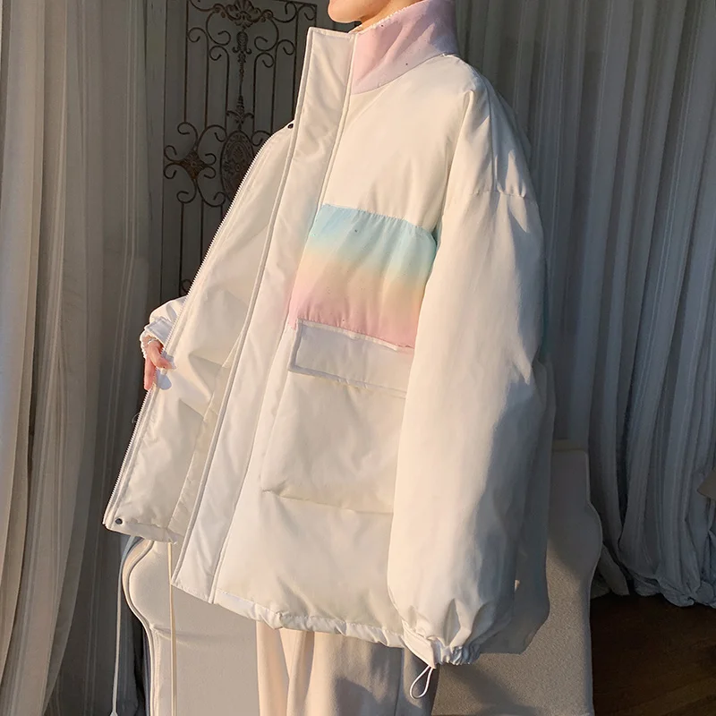 Winter Jacket Men Warm Fashion Pocket Thickened Down Jacket Men Korean Loose Thick Oversized Short Coat Mens Parker Clothes