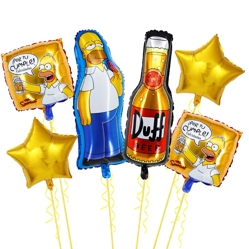 The Simpsons Foil Balloon Wine Birthday Party Decoration forniture per feste Wed Decor regalo divertente Baby Shower Ballon Boy Home Garden