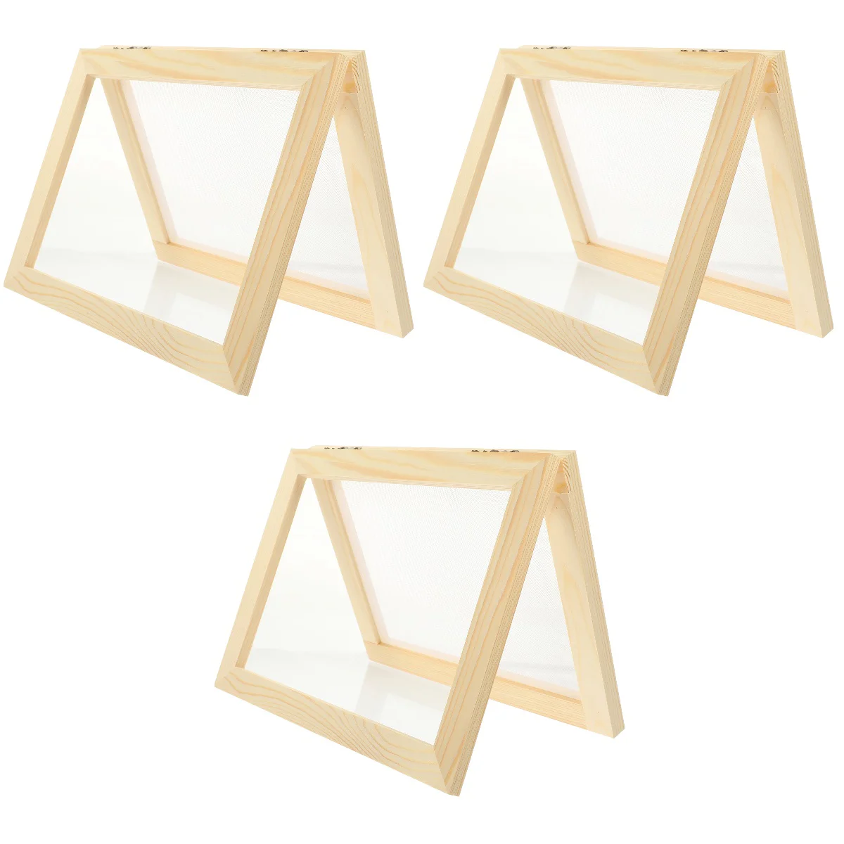 

3pcs Wooden Children's Toys Paper Making Mold DIY Frame Screen Mesh Tool