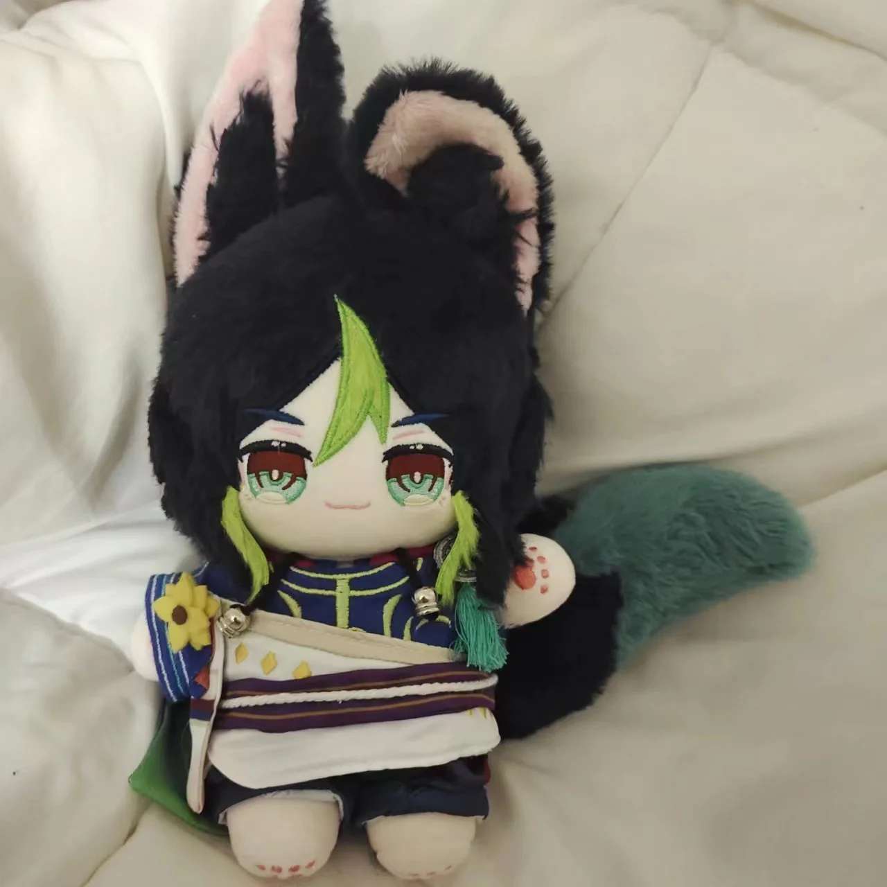 

Anime Genshin Impact Tighnari Avidya Forest Cosplay Cute Rabbit Fur Plush Fat Body Doll 20CM Outfit Dress Up Game Gifts