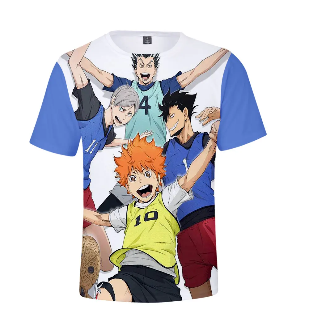 Oversized Summer Men's T-Shirt Thin Japanese Anime Volleyball Junior Print Harajuku Cool Short Sleeve Fashion Casual Streetwear