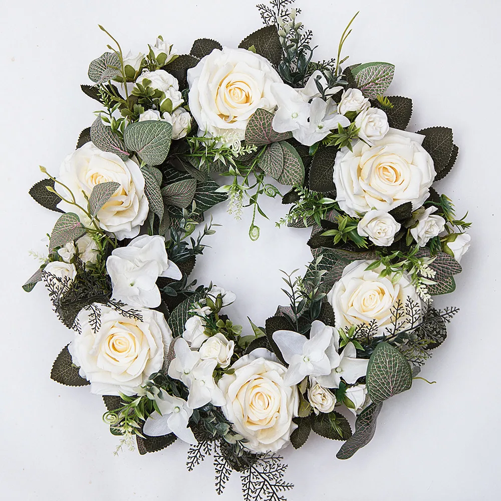 

Artificial Peony Simulated Garland Rattan Ring Decorative Fake Flowers Wreaths Party Wedding Wreath Flower Home Door Decoration
