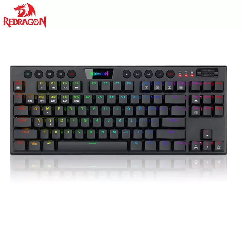 

Redragon K621 Horus Wireless RGB Mechanical Keyboard 5.0 BT/2.4 Ghz/Wired Three Modes Ultra-Thin Low Profile Bluetooth Keyboard