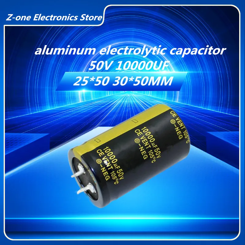 2-5pcs Audio Electrolytic Capacitor 50V10000UF 25X50 30X50 supercapacitor 50V10000UF electrolytic capacitor for filter amplifier