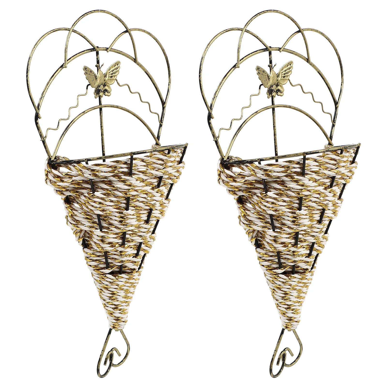 

2Pcs Decorative Home Wall Hanging Flower Containers Wall Hanging Decors