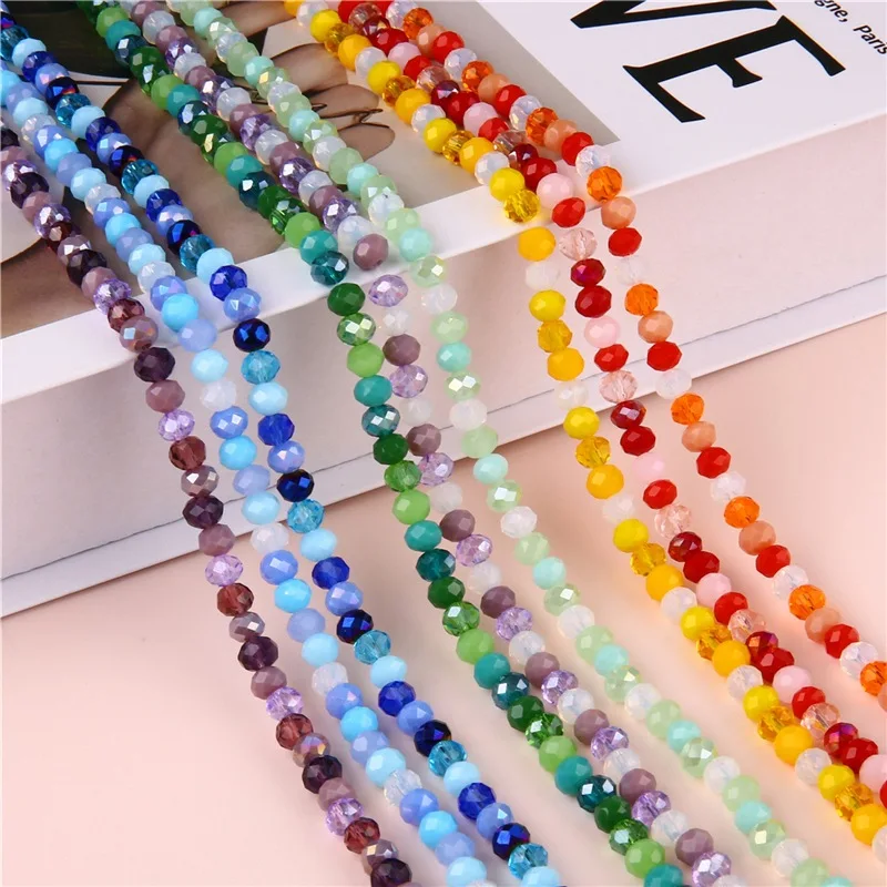 

Матовые разноцветные стеклянные бусины 6 мм с гранями, круглые свободные бусины-разделители для изготовления ювелирных изделий «сделай сам», для ожерелий, браслетов