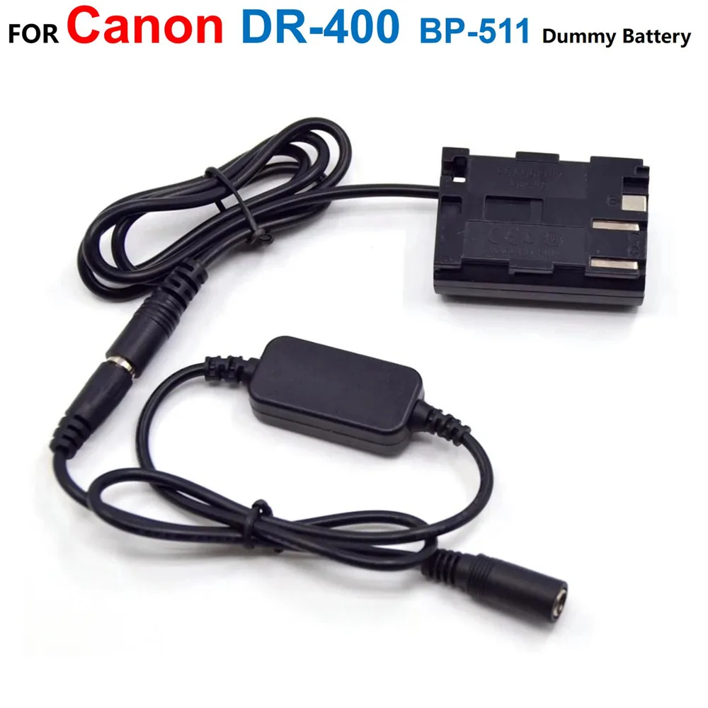 

DR-400 DC Coupler BP-511 Fake Battery +ACK-E2 12V-24V Step-Down Power Cable For Canon EOS 5D 10D 20D 30D 40D 50D D60 300D Camera