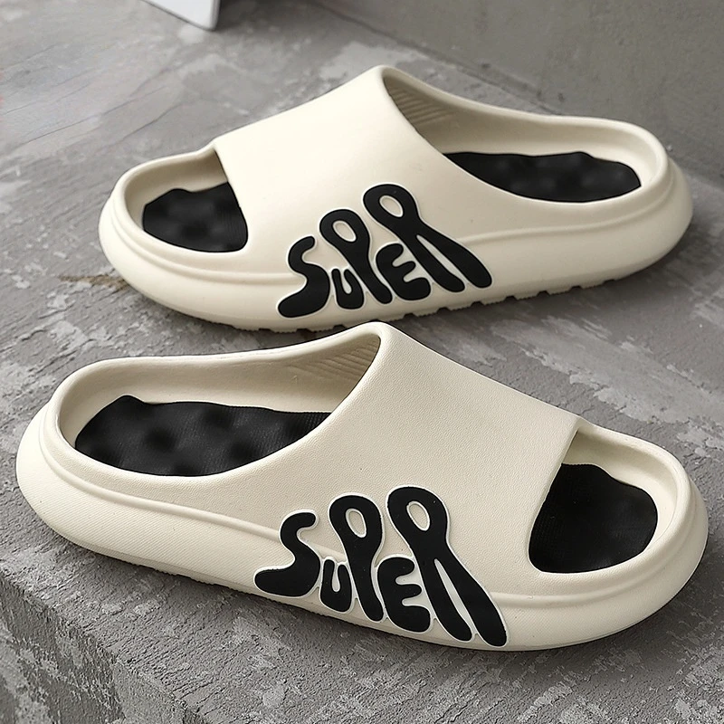 

Men's Slippers Sandals Summer Fashion Home Interior Thick Bottom Non-slip Couples Home Sports Outdoor Beach Soft Cool Slippers