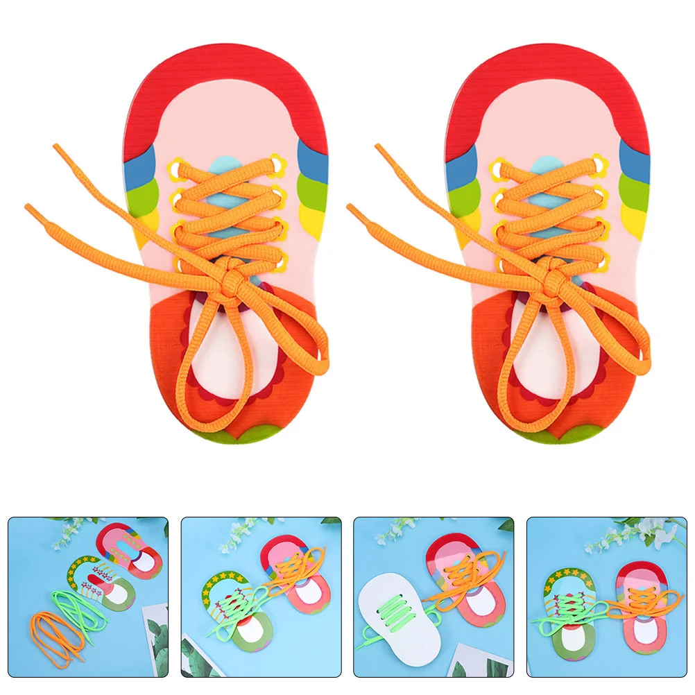 

Kids Shoes Tyingshoe Tie Practice Toyslacing Shoelace Learn Threading Teaching Slipper Shoelaces Lace Early Lacesbook