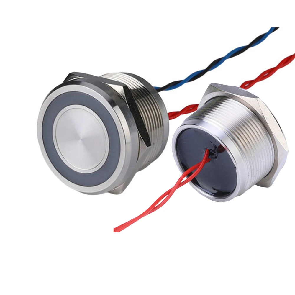 16/19/22/25mm Stainless Steel Momentary(Reset) Switch 1NO Waterproof IP68 of Latching Piezo with LED Light 12v/24v - купить по