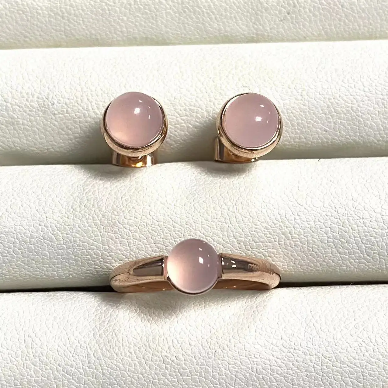 

Маленькое круглое кольцо с кристаллами и искусственное покрытие из розового золота, Синий Розовый кристалл, бирюза, набор ювелирных изделий, подарок