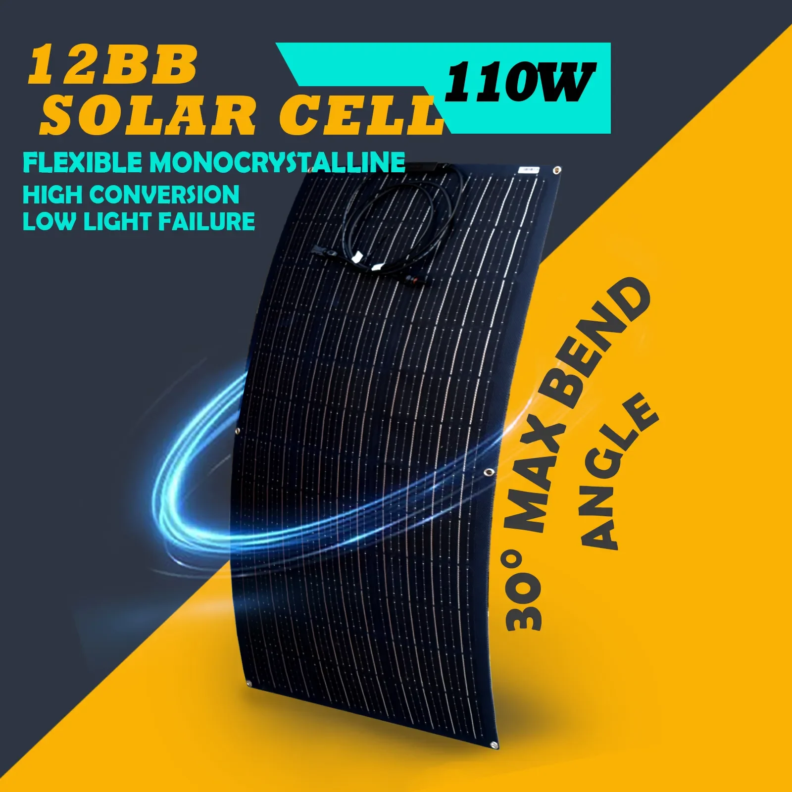 Solar Panel 100W 110W ETFE Flexible Panel Solar Mono Solar Cell 12v Solar Battery Charge Waterproof For Home Roof Boat