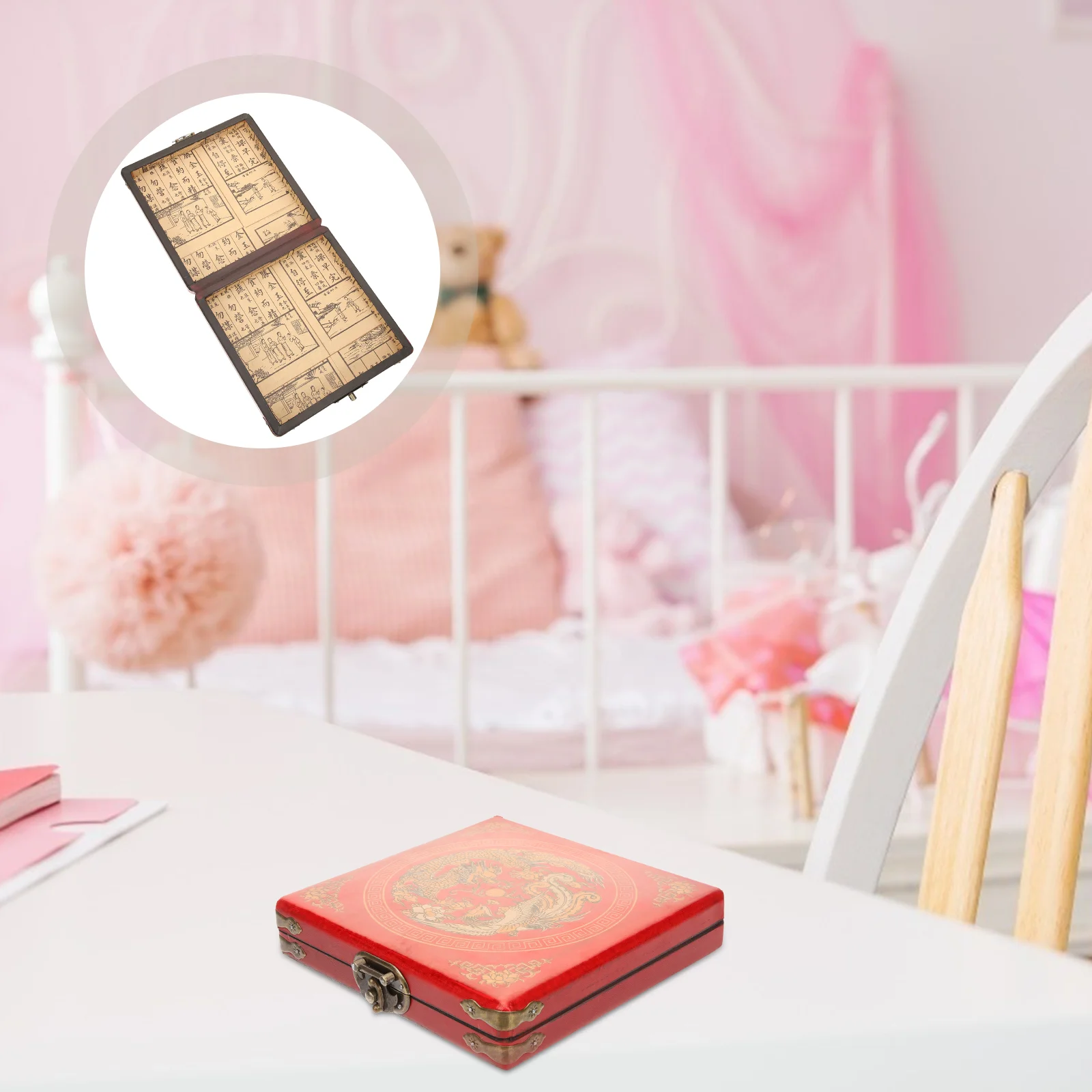 

Wood Trim Decorative Jewelry Case Gothic Wooden Storage Organizer Necklace Trinket