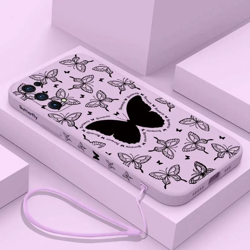 Чехол со свежим узором бабочки для OPPO Realme 11 10 9i 8 8i 7 7i 6 Pro Plus C31 C35 C1 C11 C12 C15 C20 C21Y C25 C25S