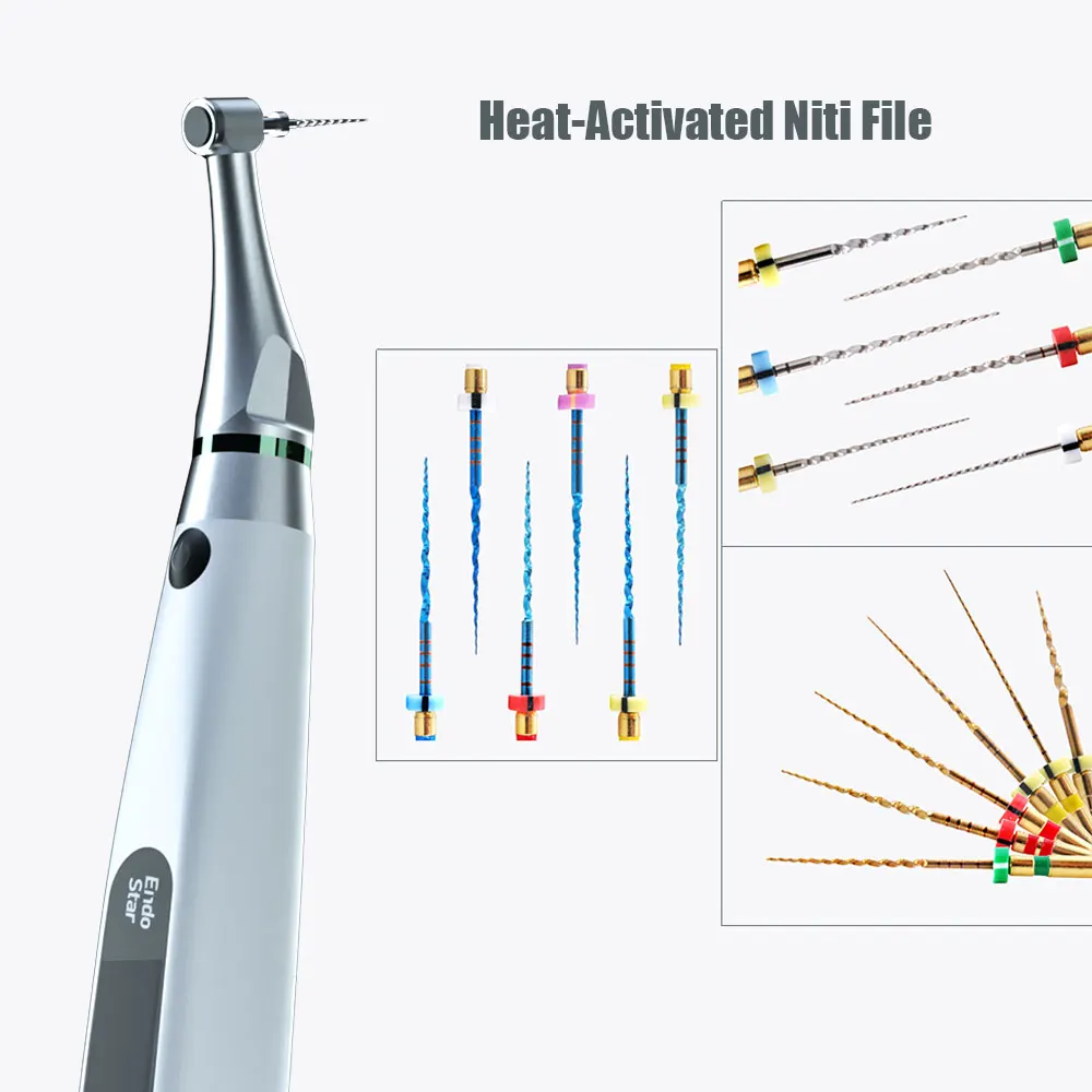 6pcs Assorted Dental Heat Activated Canal Root Niti Files SX-F3 25mm Dentistry Tools Can Bend for Preparing Root Canal Treatment