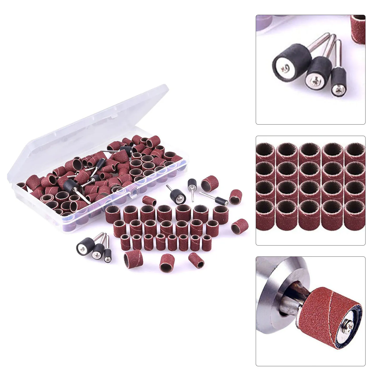 

132 Pcs Polishing Drill Bit Grinding Head Abrasive Sanding Drum 120 Grit Electric Grinder Buffing Tools Turning Tool Accessories