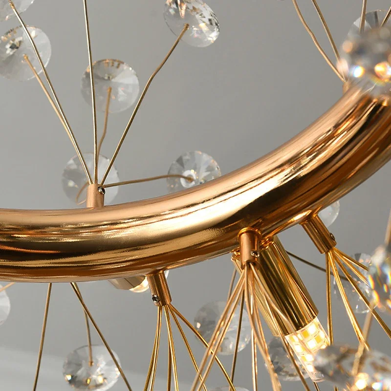 FKL Современная хрустальная люстра Простой подвесной светильник для гостиной