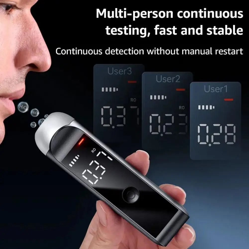 

Alcohol Tester Professional Breath Alcohol Tester Rechargeable Breathalyzer Alcohol Test Tools HD LED Digital Display Screen