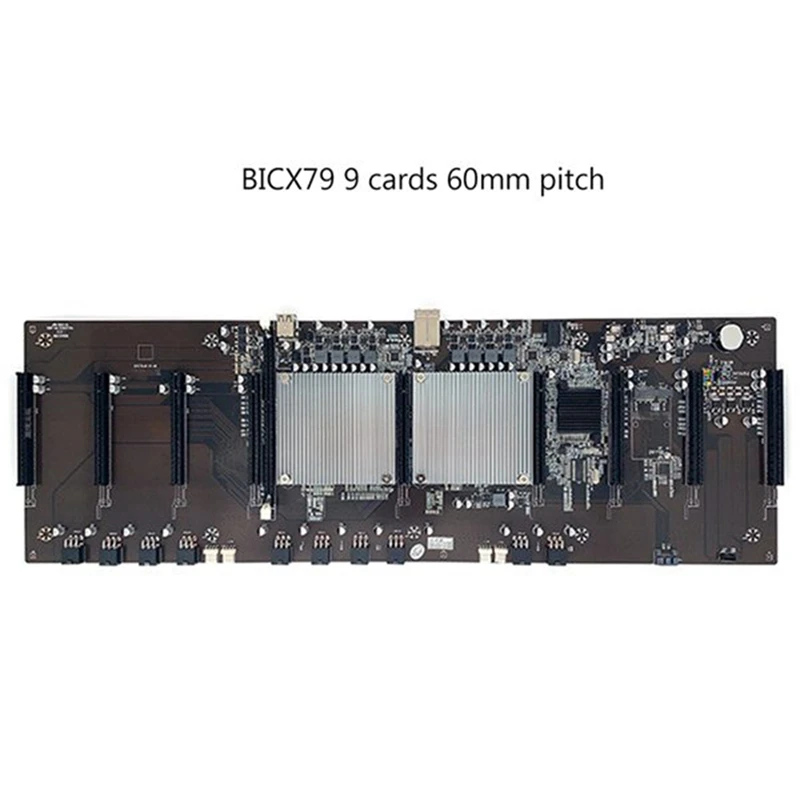 Материнская плата X79 BTC для майнинга 9 графический слот шаг 60 мм поддержка RTX 3060