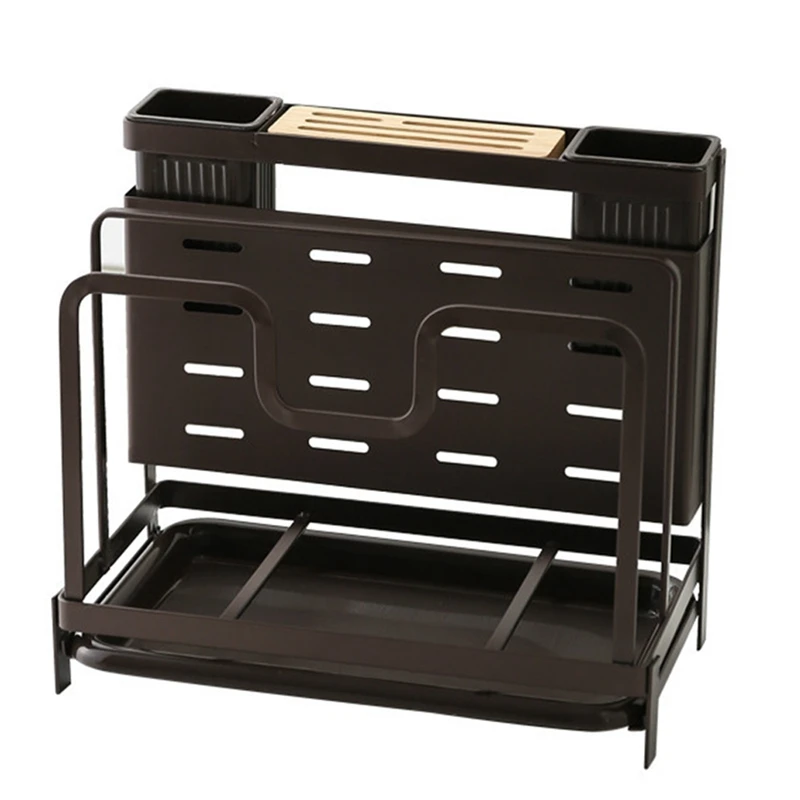 

Iron Knife Rack Cutting Board Integrated Storage Rack Pot Cover Rack Cutting Board Rack Can Be Drained