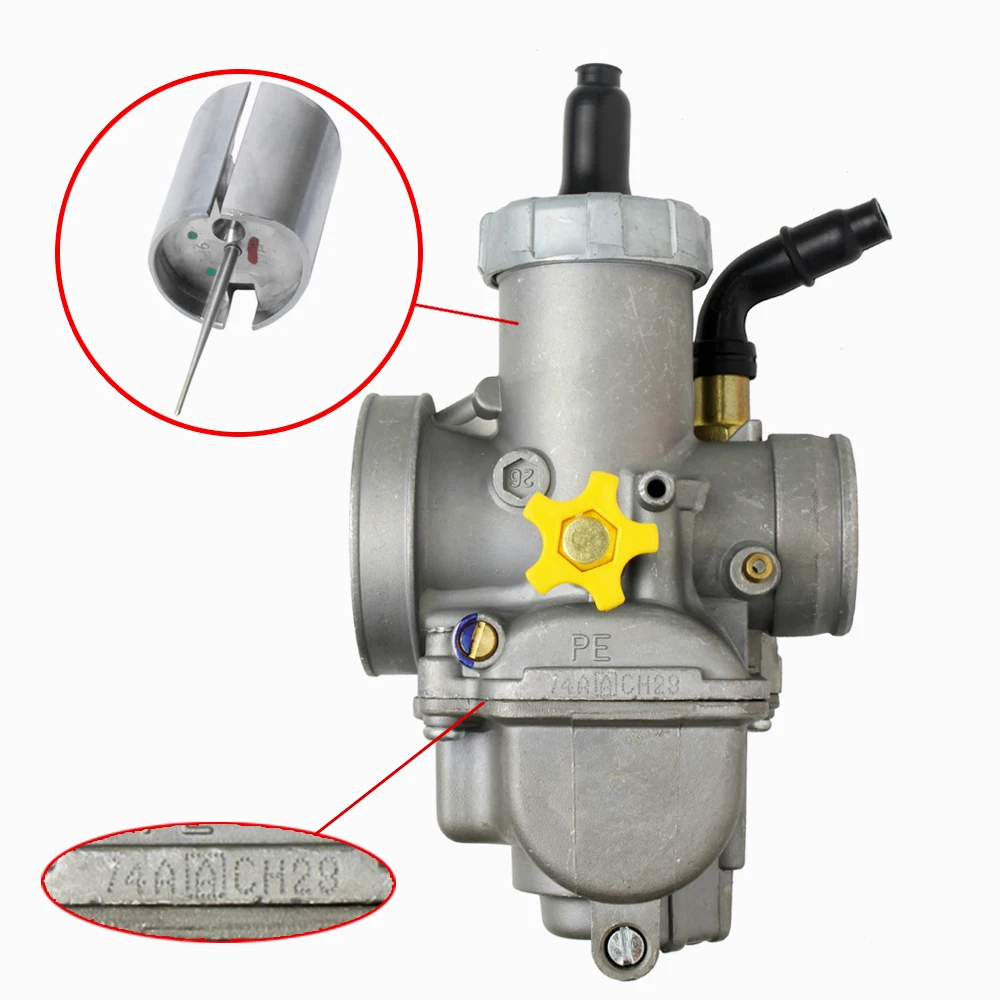 Фото Карбюратор PE30 фланцевый гоночный для 75-400cc 2/4T NSR150 GY6 Apollo, для питбайков, квадроциклов, скутеров, внедорожных мотоциклов, мини-байков №4