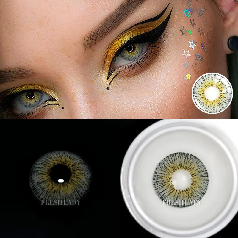 fresh lady color contact lenses for eyes anime cosplay colored lens retro new york multicolored beauty makeup yearly use free global shipping
