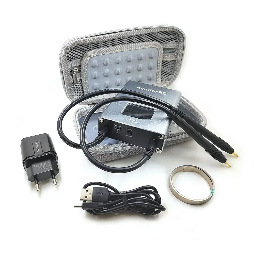 

MinderRC DH50 Combo с адаптером питания и сумкой для хранения для макс. 0,2 мм никелевой полосы 18650 21700 сенсорный экран точечной сварки