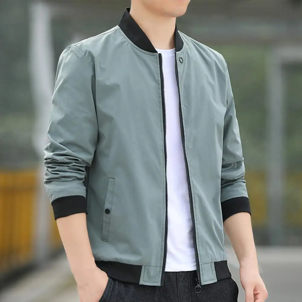 

Popular Men Cargo Coat Super Soft Men Baseball Jacket Zipper Slim Fit Cargo Coat Baseball Jacket Streetwear